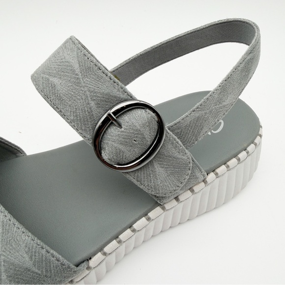 Skechers Wilshire BLVD Illusion of Love Foam Wedge Slingback Sandal Gray 11 NEW - Picture 8 of 16